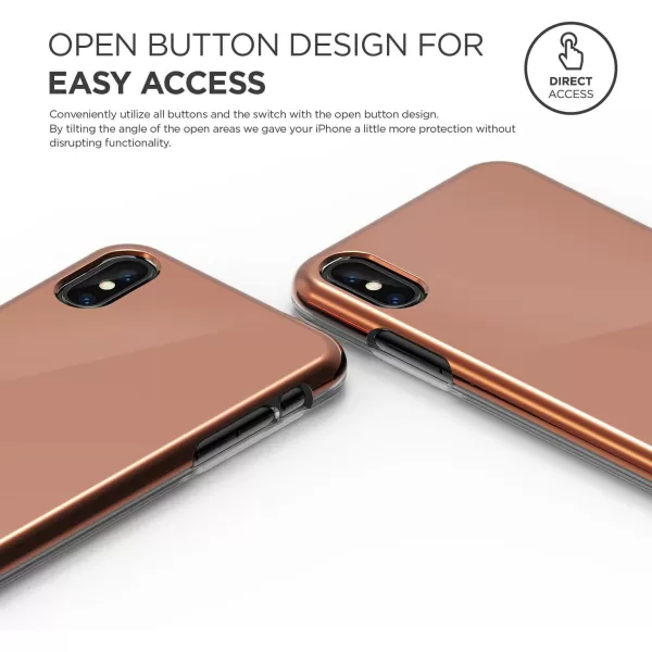 elago Slim Fit 2 Series iPhone Xs iPhone X Case  Durable Scratch Resistant Coat Minimalistic Designed Protective Cover for Apple iPhone Xs 2018 iPhone X 2017 Jet BlackRose Gold