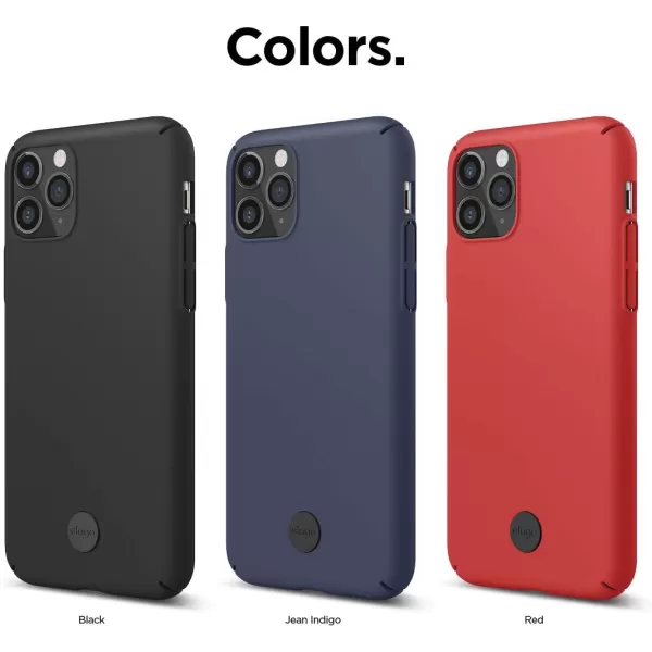 elago Slim Fit Strap Case 58 Compatible with iPhone 11 Pro Red  Slim Light Simple Design Matte Coating AntiSlip Raised Lip Attachable Strap and Button Fit Tested Made in KoreaRed