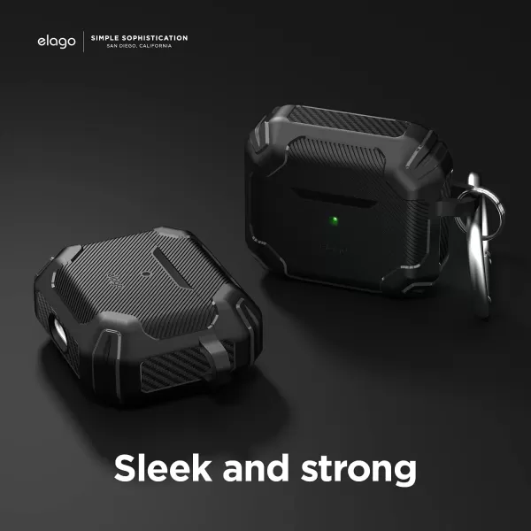 elago Solid Armor Case Compatible with AirPods 3rd Generation Case  Compatible with AirPods 3 Case Cover Shock Absorbing Design Durable TPU Wireless Charging Full Body Protection Jean IndigoBlack