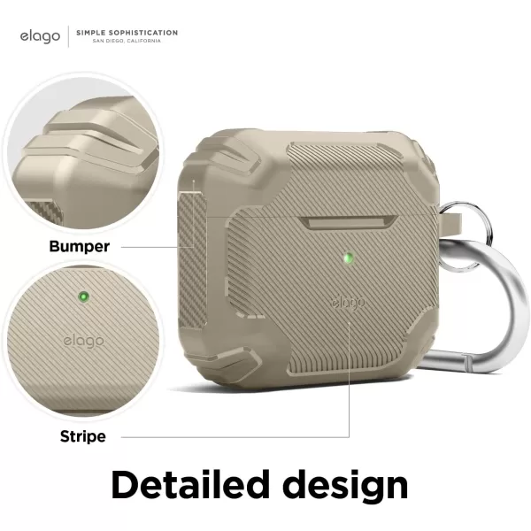 elago Solid Armor Case Compatible with AirPods 3rd Generation Case  Compatible with AirPods 3 Case Cover Shock Absorbing Design Durable TPU Wireless Charging Full Body Protection Jean IndigoSand