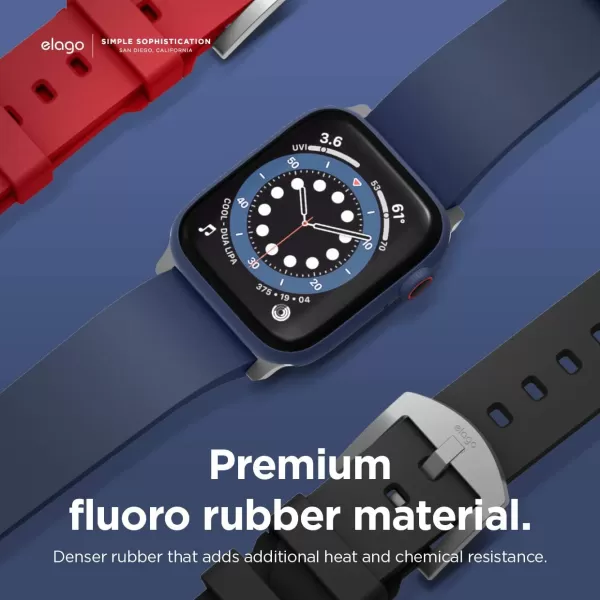 elago Sport Band Compatible with Apple Watch Band Ultra2UltraSE987654321 Compatible with iWatch 38mm 40mm 42mm 44mm 45mm 49mm  Premium Fluoro Rubber MaterialJean Indigo