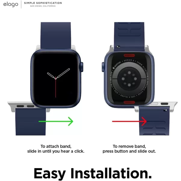 elago Sport Band Compatible with Apple Watch Band Ultra2UltraSE987654321 Compatible with iWatch 38mm 40mm 42mm 44mm 45mm 49mm  Premium Fluoro Rubber MaterialJean Indigo