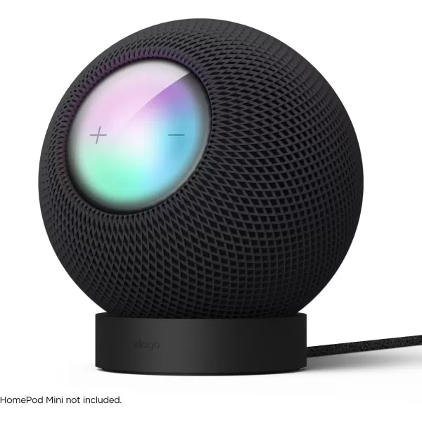 elago Stand Compatible with HomePod Mini  Proper EQ Easier to Control with Better Indicator Visibility Stable Mount AntiSlip Silicone Stand BlackBlack