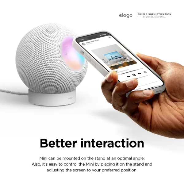 elago Stand Compatible with HomePod Mini  Proper EQ Easier to Control with Better Indicator Visibility Stable Mount AntiSlip Silicone Stand BlackBlack