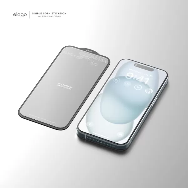 elago Tempered Glass Screen Protector Compatible with iPhone 15 Plus  9H Surface Hardness AntiFingerprint ShatterProof Scratch Protection Crystal Clear Clarity BubbleFreeiPhone 15 Plus 2Pcs