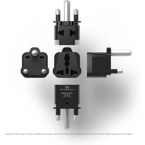 elago Tripshell Grounded Universal Dual Plug Travel Adapter  CE Certified RoHS Compliant  2Pcs IsraelEgyptUAEHSouth AfricaM