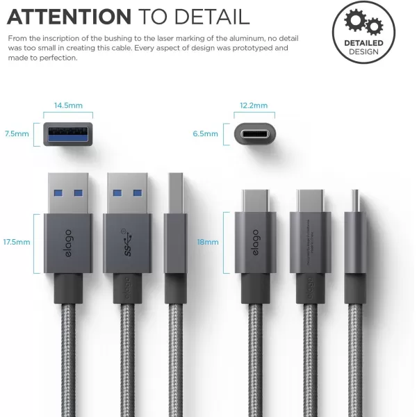 elago USBC to USBA Braided Cable Dark Grey  Sync amp ChargeReversible ConnectorFast ChargingAluminum Body  Galaxy S8 Galaxy S8 Plus and USBC Deviceselago USBC to USBA Braided Cable Dark Grey  Sync amp ChargeReversible ConnectorFast ChargingAluminum Body  Galaxy S8 Galaxy S8 Plus and USBC Devices