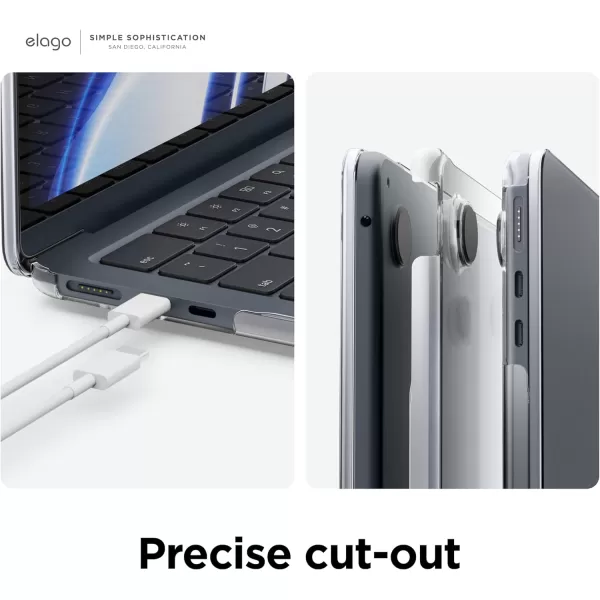 elago Ultra Slim Hard Case Compatible with MaBcook Air M2 153 inch with Touch Bar A2941Version 2023Dark Grey  Full Protection Access to All Features ClearClear