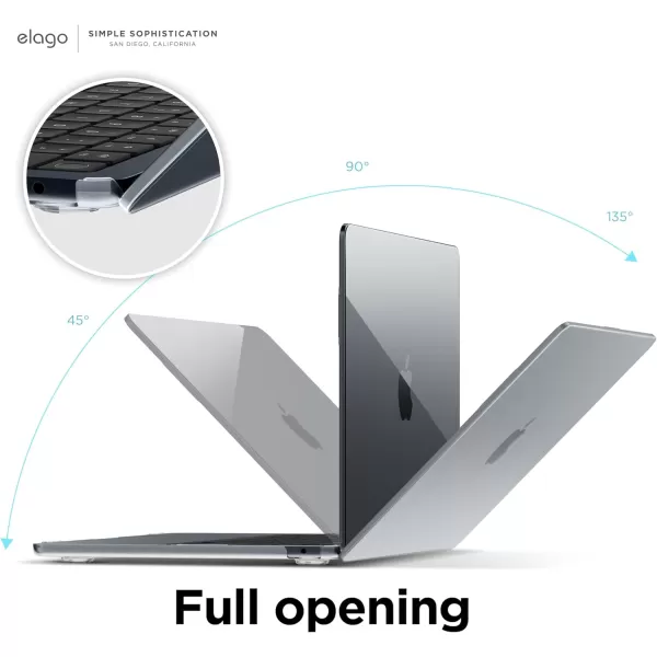 elago Ultra Slim Hard Case Compatible with MaBcook Air M2 153 inch with Touch Bar A2941Version 2023Dark Grey  Full Protection Access to All Features ClearClear