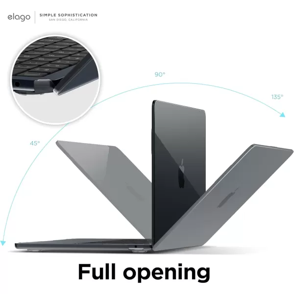 elago Ultra Slim Hard Case Compatible with MaBcook Air M2 153 inch with Touch Bar A2941Version 2023Dark Grey  Full Protection Access to All Features ClearDark Grey