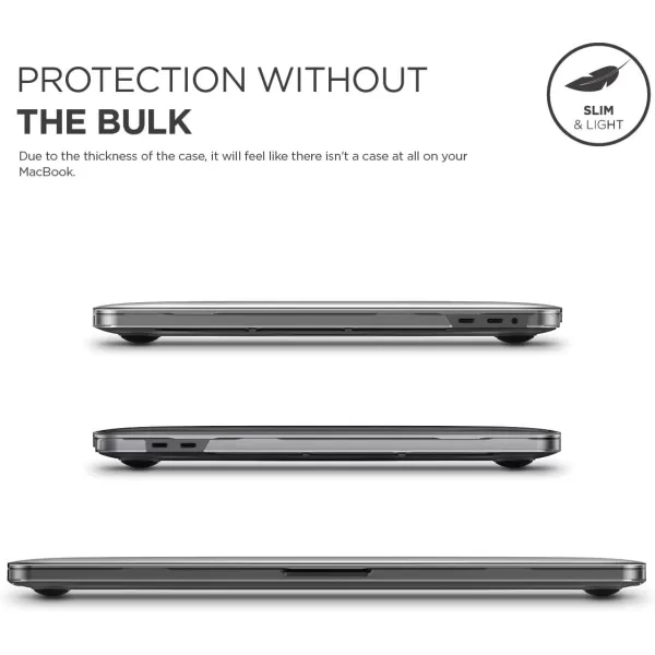 elago Ultra Slim Hard Case Compatible with MacBook Pro 15inch with Touch Bar A1990  A1707Version 2019201820172016Dark Grey  Full Protection Access to All FeaturesMacBook Pro 13 Clear