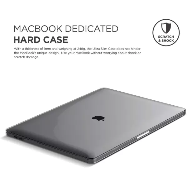 elago Ultra Slim Hard Case Compatible with MacBook Pro 15inch with Touch Bar A1990  A1707Version 2019201820172016Dark Grey  Full Protection Access to All FeaturesMacBook Pro 15 Clear