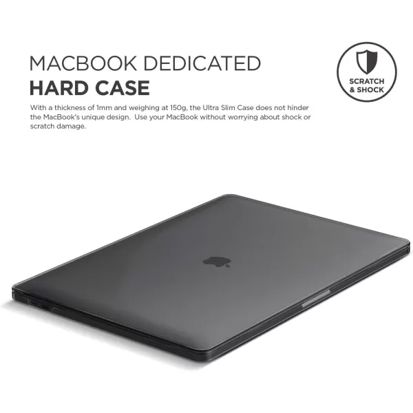 elago Ultra Slim Hard Case Compatible with MacBook Pro 15inch with Touch Bar A1990  A1707Version 2019201820172016Dark Grey  Full Protection Access to All FeaturesMacBook Pro 15 Dark Grey