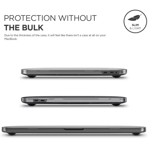 elago Ultra Slim Hard Case Compatible with MacBook Pro 15inch with Touch Bar A1990  A1707Version 2019201820172016Dark Grey  Full Protection Access to All FeaturesMacBook Pro 16 Clear