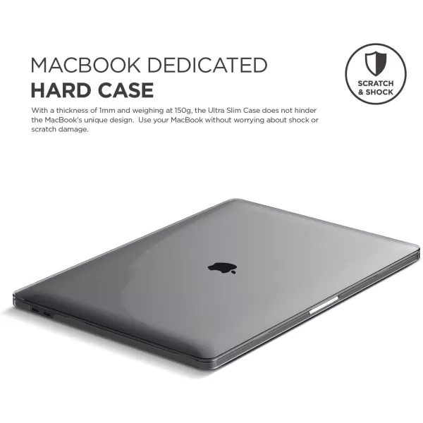 elago Ultra Slim Hard Case Compatible with MacBook Pro 15inch with Touch Bar A1990  A1707Version 2019201820172016Dark Grey  Full Protection Access to All FeaturesMacBook Pro 16 Clear