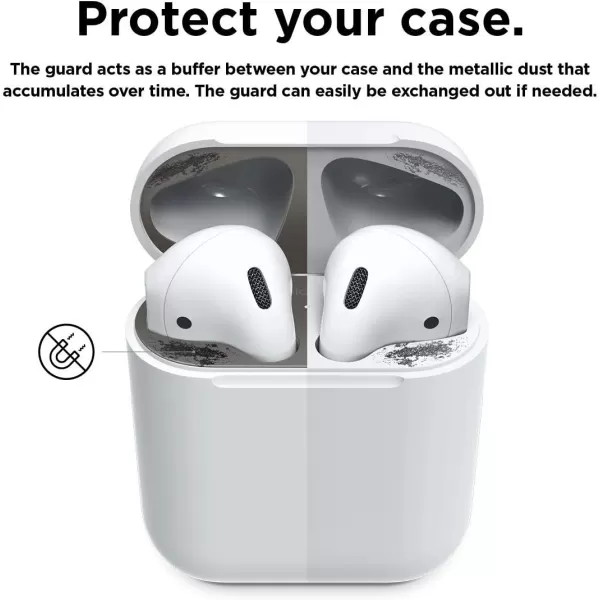 elago Upgraded AirPods Dust Guard Matte Space Grey 1 Set  DustProof Film Luxurious Looking Must Watch Easy Installation Video Protect AirPods from Metal Shavings US Patent RegisteredMatte Space Grey