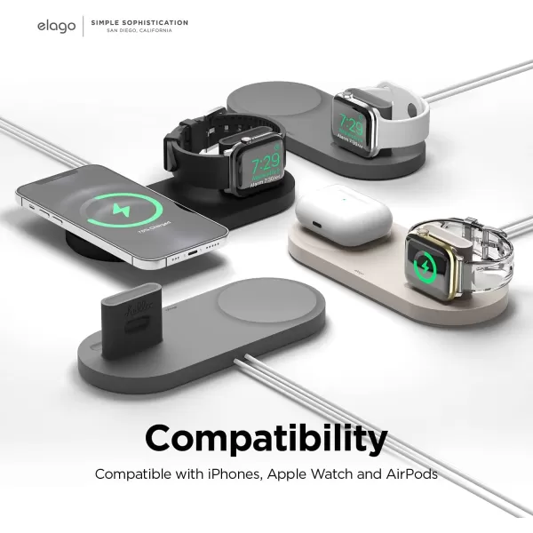 elago W Stand Designed for MagSafe Charger Stand for All Apple Watch Chargers iPhone 15 14 13 12 SeriesAirPods Pro AirPods Pro 2 AirPods 3  Stone Charging Cable Not IncludedStone