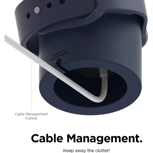 elago W2 Charger Stand Compatible with Apple Watch Series Ultra2Ultra9876SE54321SE 49mm 45mm 44mm 42mm 41mm 40mm 38mm Durable Silicone Compatible with Nightstand ModeJean Indigo