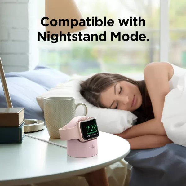 elago W2 Charger Stand Compatible with Apple Watch Series Ultra2Ultra9876SE54321SE 49mm 45mm 44mm 42mm 41mm 40mm 38mm Durable Silicone Compatible with Nightstand ModeLovely Pink