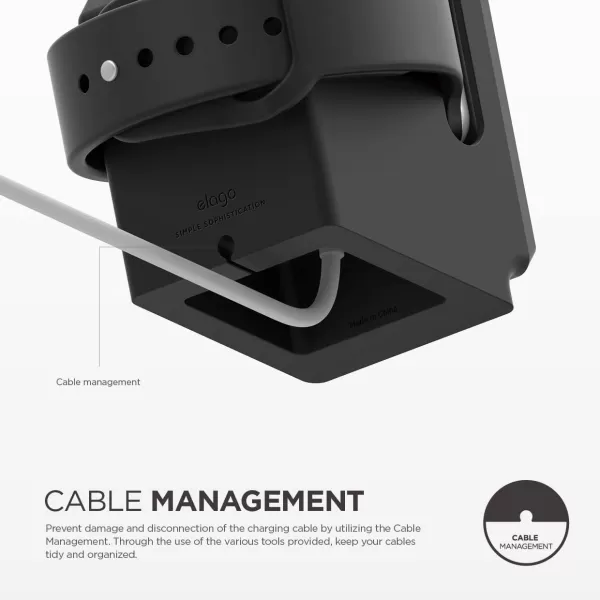 elago W3 Stand Compatible with Apple Watch Series 9876SE54321SE 45mm 44mm 42mm 41mm 40mm 38mm Classic White  Classic Monitor Design Compatible with Nightstand ModeBlack