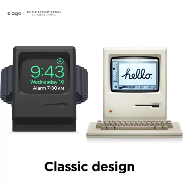 elago W3 Stand Compatible with Apple Watch Ultra2Ultra987654321SE 49mm 45mm 44mm42mm Black  Classic Monitor Design Compatible with Nightstand ModeBlack