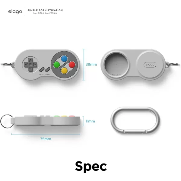 elago W5 Case Keychain Compatible with Apple AirTags  Track Dogs Keys Backpacks Purses Tracking Device Not IncludedLight Gray