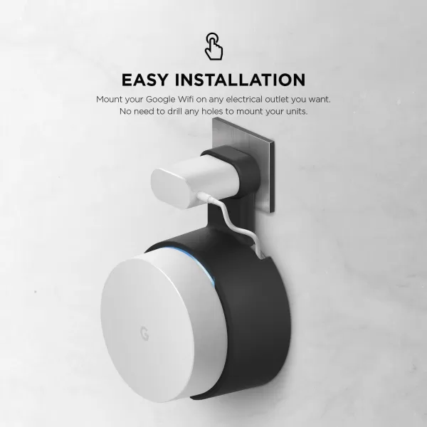 elago Wall Mount Compatible with Google WiFi  Easy to InstallMove No Screws Needed Cable Management Space Saving BlackBlack  3 Pack