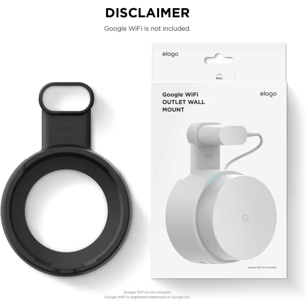 elago Wall Mount Compatible with Google WiFi  Easy to InstallMove No Screws Needed Cable Management Space Saving BlackBlack