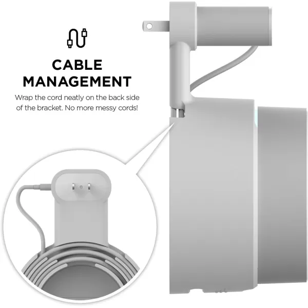 elago Wall Mount Compatible with Google WiFi  Easy to InstallMove No Screws Needed Cable Management Space Saving BlackLight Grey