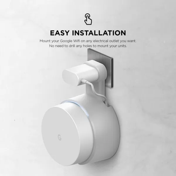 elago Wall Mount Compatible with Google WiFi  Easy to InstallMove No Screws Needed Cable Management Space Saving BlackLight Grey