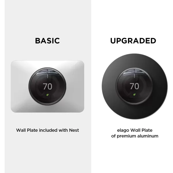 elago Wall Plate Cover Compatible with Google Nest Learning Thermostat 3rd 2nd 1st Nest Thermostat E Copper  Exact Color Match with Nest Fingerprint Resistant Durable Aluminum Non PlasticBlack