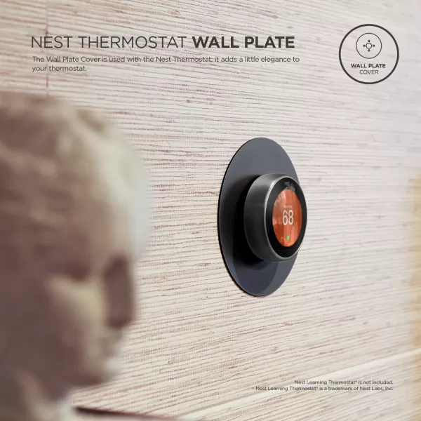 elago Wall Plate Cover Compatible with Google Nest Learning Thermostat 3rd 2nd 1st Nest Thermostat E Copper  Exact Color Match with Nest Fingerprint Resistant Durable Aluminum Non PlasticBlack