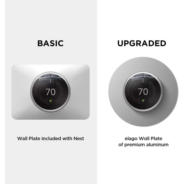 elago Wall Plate Cover Compatible with Google Nest Learning Thermostat 3rd 2nd 1st Nest Thermostat E Copper  Exact Color Match with Nest Fingerprint Resistant Durable Aluminum Non PlasticSilver