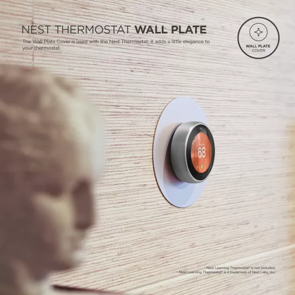 elago Wall Plate Cover Compatible with Google Nest Learning Thermostat 3rd 2nd 1st Nest Thermostat E Copper  Exact Color Match with Nest Fingerprint Resistant Durable Aluminum Non PlasticSilver