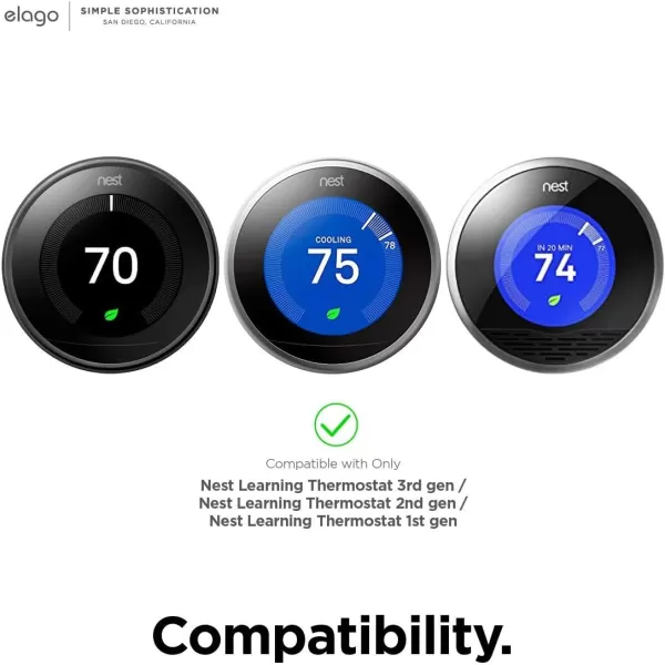 elago Wall Plate Cover Designed for Google Nest Learning Thermostat Matte Jean Indigo  Compatible with Nest Learning Thermostat 1st2nd3rd Generation US Patent RegisteredDark Gray