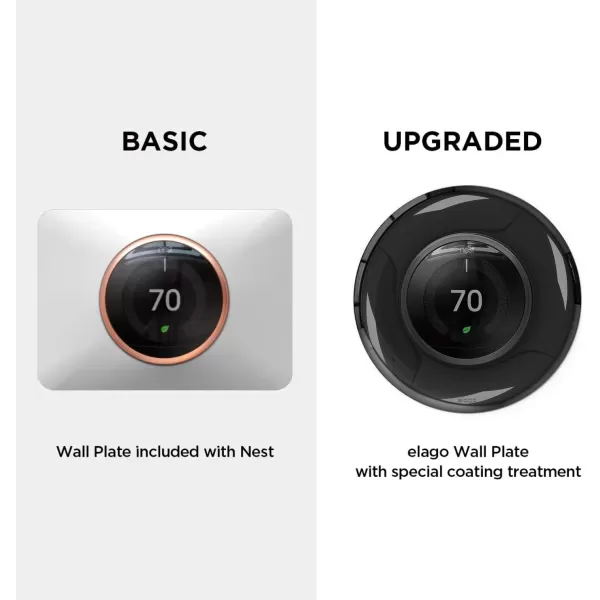 elago Wall Plate Cover Designed for Google Nest Learning Thermostat Matte Jean Indigo  Compatible with Nest Learning Thermostat 1st2nd3rd Generation US Patent RegisteredMirror Black