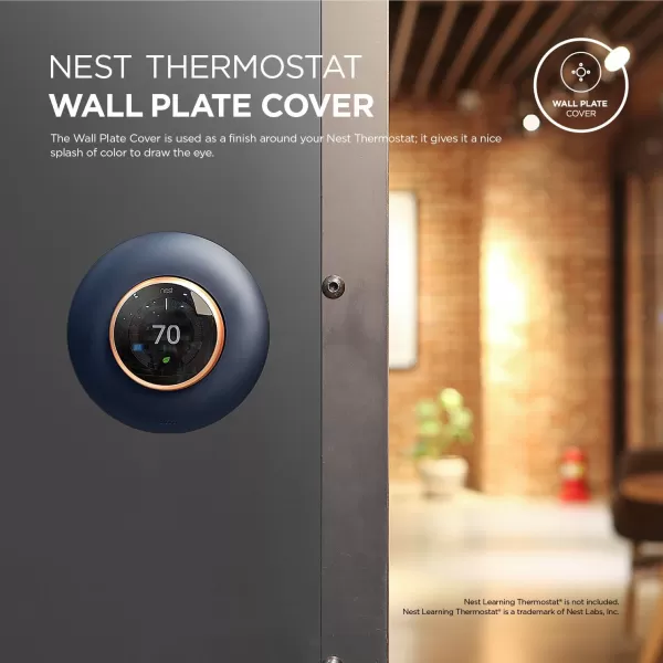 elago Wall Plate Cover Designed for Google Nest Learning Thermostat Matte Jean Indigo  Compatible with Nest Learning Thermostat 1st2nd3rd Generation US Patent RegisteredJean Indigo