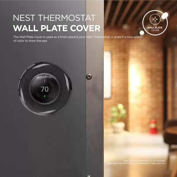 elago Wall Plate Cover Designed for Google Nest Learning Thermostat Matte Jean Indigo  Compatible with Nest Learning Thermostat 1st2nd3rd Generation US Patent RegisteredMirror Black