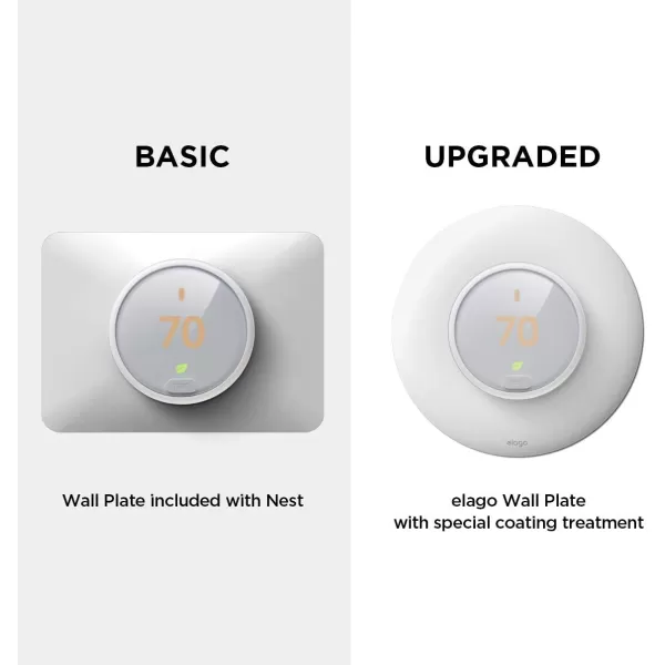 elago Wall Plate Cover Designed for Google Nest thermostat E Wall Plate 2017White  ONLY Compatible with Nest Thermostat E Hard ABS Material Not compatible with 2020 modelsUS Patent RegisteredWhite