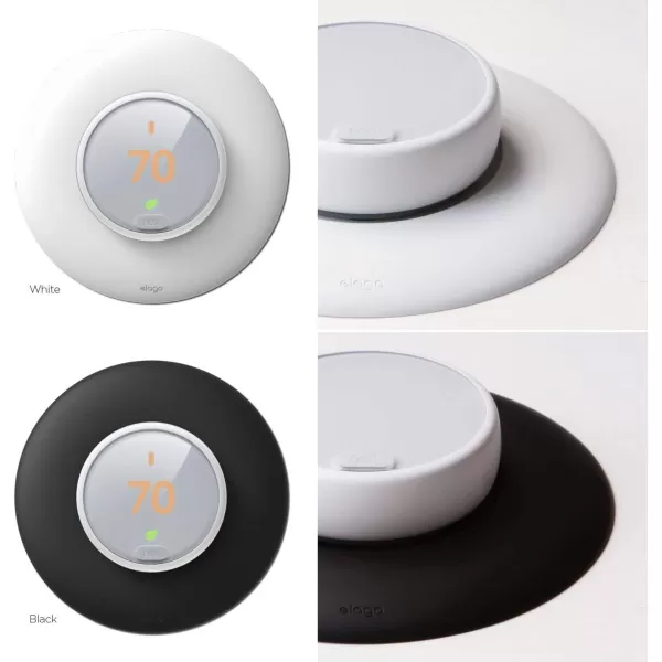 elago Wall Plate Cover Designed for Google Nest thermostat E Wall Plate 2017White  ONLY Compatible with Nest Thermostat E Hard ABS Material Not compatible with 2020 modelsUS Patent RegisteredBlack