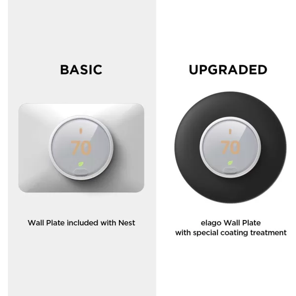 elago Wall Plate Cover Designed for Google Nest thermostat E Wall Plate 2017White  ONLY Compatible with Nest Thermostat E Hard ABS Material Not compatible with 2020 modelsUS Patent RegisteredBlack