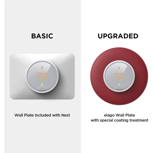 elago Wall Plate Cover Designed for Google Nest thermostat E Wall Plate 2017White  ONLY Compatible with Nest Thermostat E Hard ABS Material Not compatible with 2020 modelsUS Patent RegisteredRed