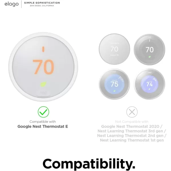 elago Wall Plate Cover Designed for Google Nest thermostat E Wall Plate 2017White  ONLY Compatible with Nest Thermostat E Hard ABS Material Not compatible with 2020 modelsUS Patent RegisteredRed