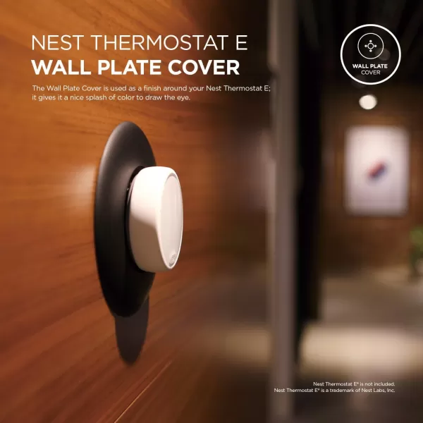 elago Wall Plate Cover Designed for Google Nest thermostat E Wall Plate 2017White  ONLY Compatible with Nest Thermostat E Hard ABS Material Not compatible with 2020 modelsUS Patent RegisteredBlack