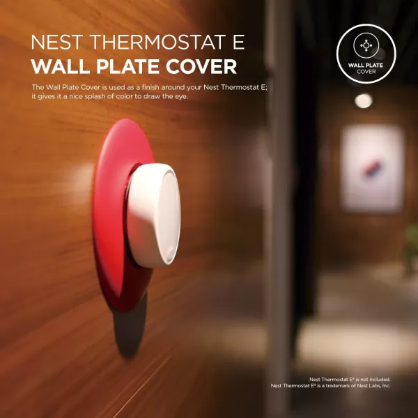 elago Wall Plate Cover Designed for Google Nest thermostat E Wall Plate 2017White  ONLY Compatible with Nest Thermostat E Hard ABS Material Not compatible with 2020 modelsUS Patent RegisteredRed