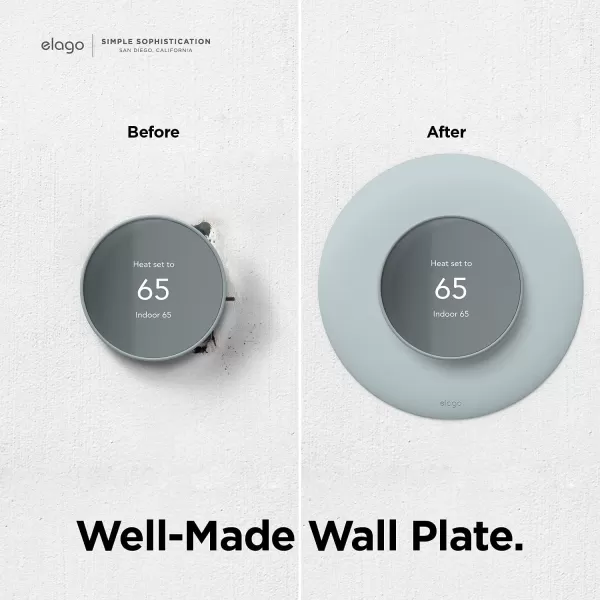 elago Wall Plate Cover Plus 2 Compatible with Google Nest Thermostat 2020 Snow  Durable Polycarbonate Material Easy Installation Complementary Design Perfect FitGreen