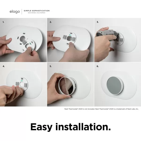 elago Wall Plate Cover Plus Compatible with Google Nest Thermostat 2020 Snow  Durable Polycarbonate Material Easy Installation Complementary DesignCharcoalGray