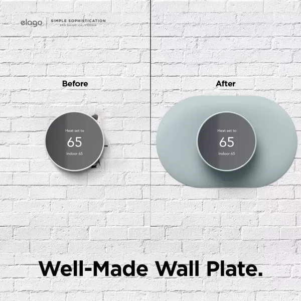 elago Wall Plate Cover Plus Compatible with Google Nest Thermostat 2020 Snow  Durable Polycarbonate Material Easy Installation Complementary DesignMint Green