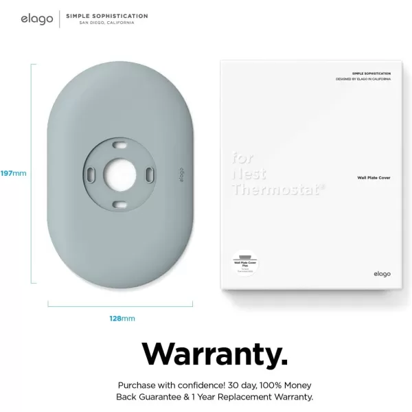 elago Wall Plate Cover Plus Compatible with Google Nest Thermostat 2020 Snow  Durable Polycarbonate Material Easy Installation Complementary DesignMint Green