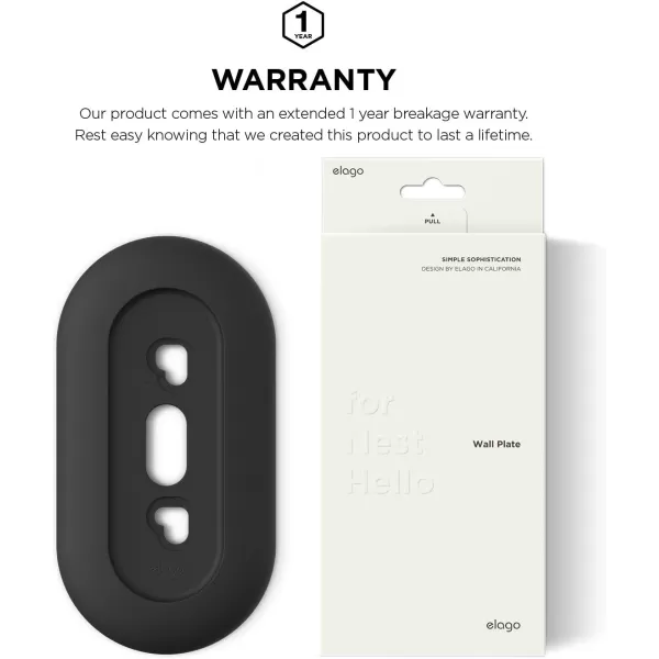 elago Wall Plate Designed for Google Nest Hello Wall Plate White  Compatible with Google Nest Hello Smart WiFi Video Doorbell Use with Adjustable Wedge US Patent RegisteredBlack